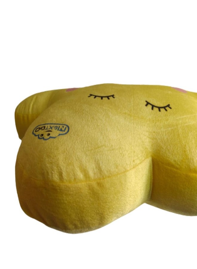NEXTGO Plush Cloud Shaped Decorative Pillow, Decorative Nursery Pillow, Playroom Decor, Cute Throw Pillows, Lemon Yellow (Pack of 1) - Image 2